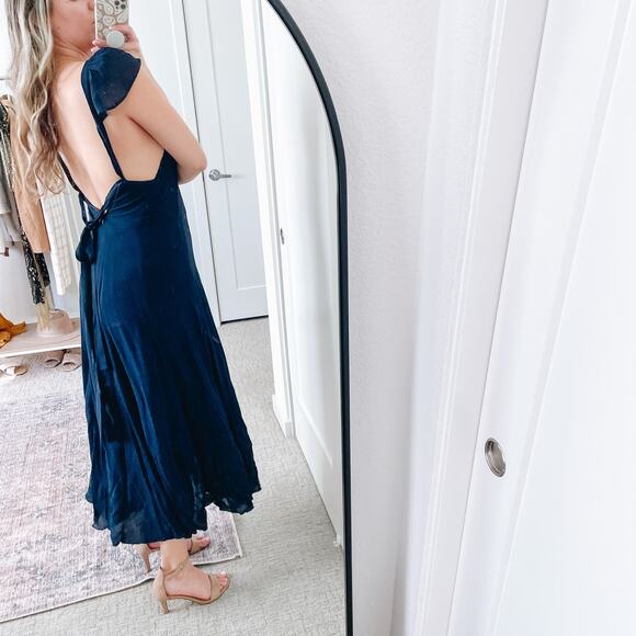 Reformation Navy Blue Maxi Dress Gown - Picture 2 of 14